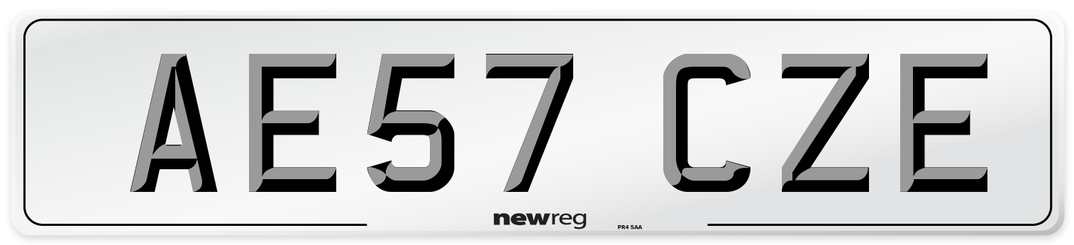 AE57 CZE Number Plate from New Reg